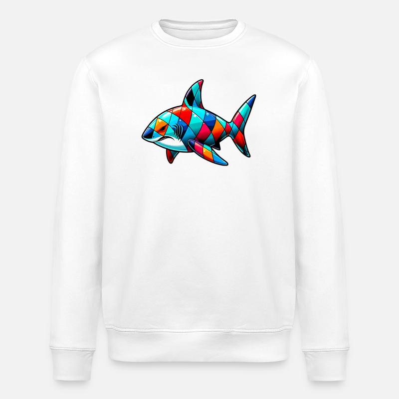 Shark - Stanley/Stella ROLLER Unisex Organic Sweatshirt - white