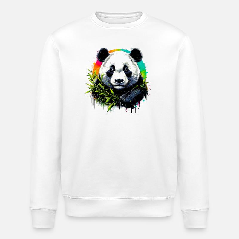 Panda - Stanley/Stella ROLLER Unisex Organic Sweatshirt - white