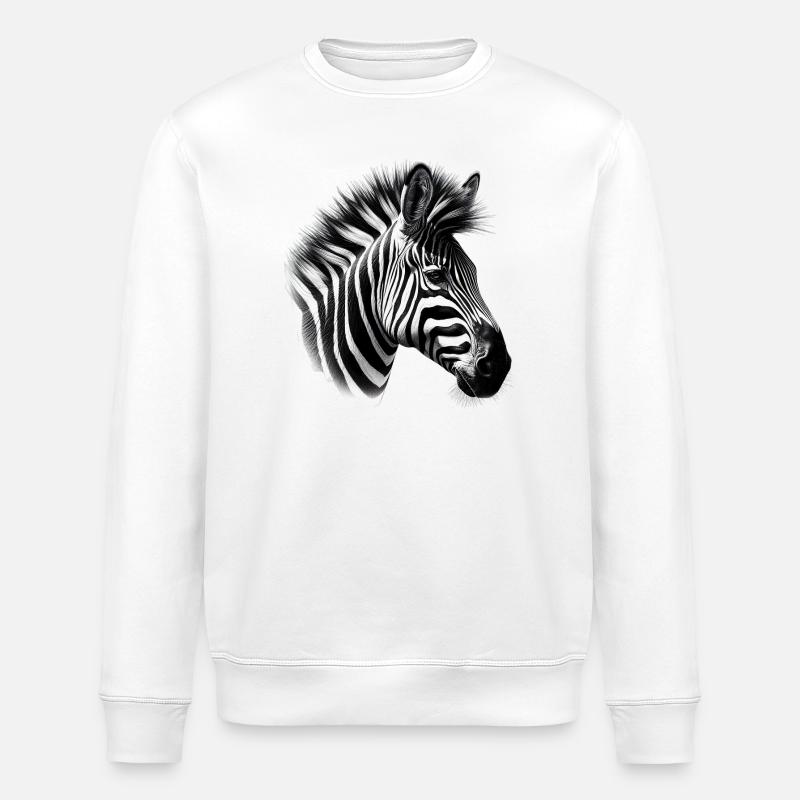 Zebra - Stanley/Stella ROLLER Unisex Organic Sweatshirt - white