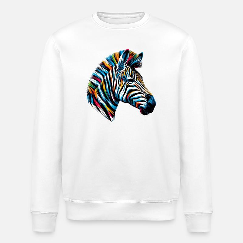 Zebra - Stanley/Stella ROLLER Unisex Organic Sweatshirt - white