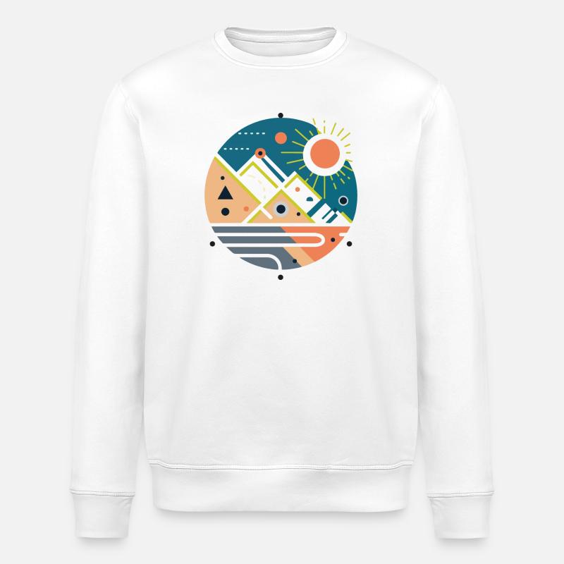 Mountains - Stanley/Stella ROLLER Unisex Organic Sweatshirt - white