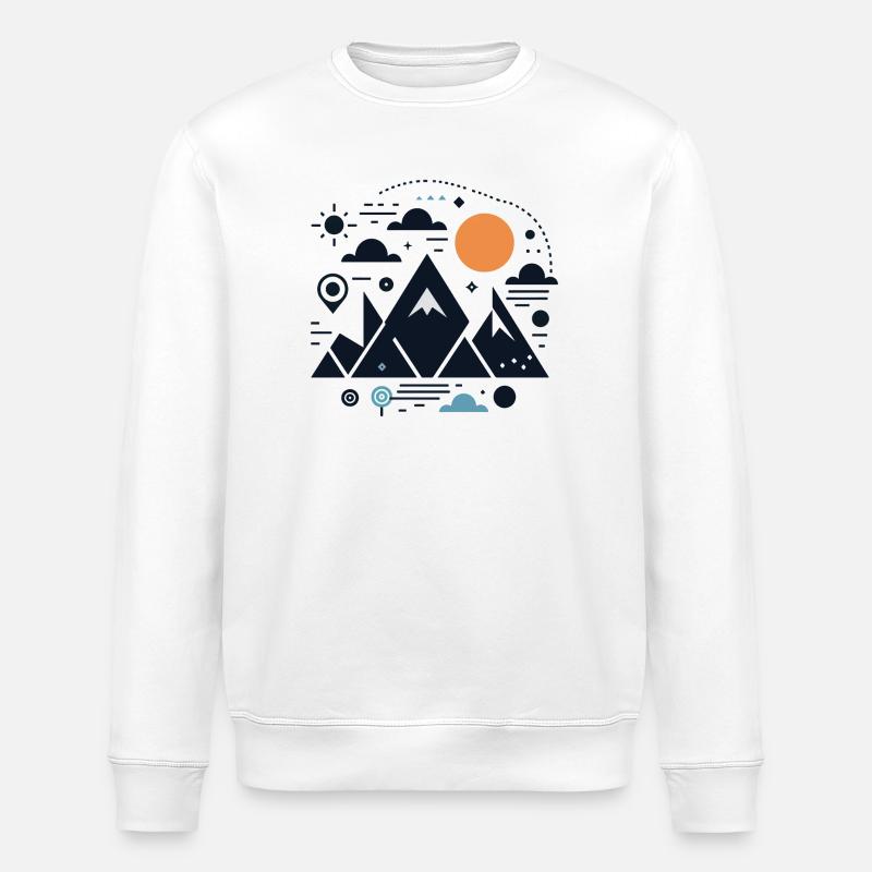 Mountains - Stanley/Stella ROLLER Unisex Organic Sweatshirt - white