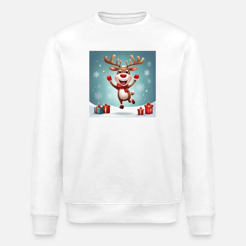 joyeux Noël, joyeuses fêtes; rennes - Sweat bio ROLLER Stanley/Stella Unisexe - blanc