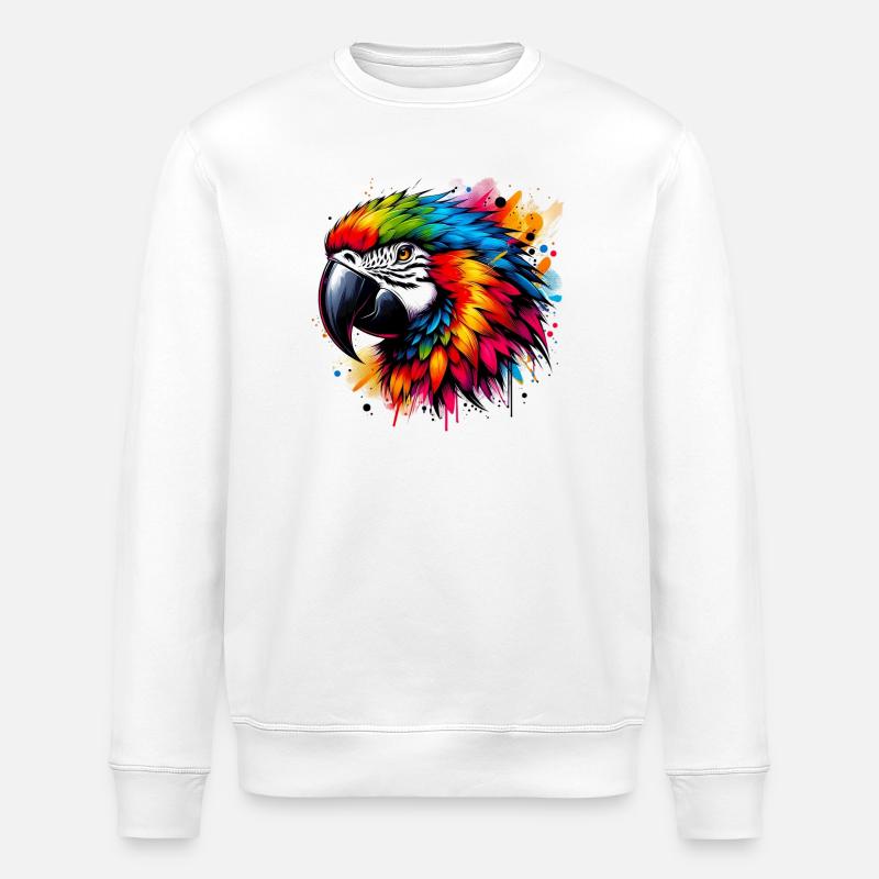 Papagei - Stanley/Stella Unisex Bio-Sweatshirt ROLLER - Weiß
