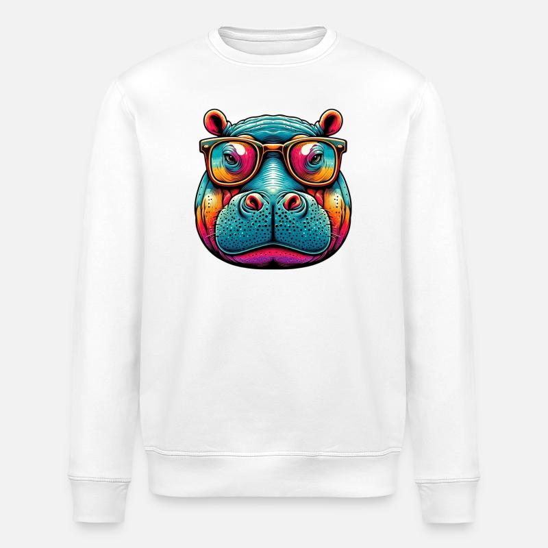 Nilpferd - Stanley/Stella Unisex Bio-Sweatshirt ROLLER - Weiß