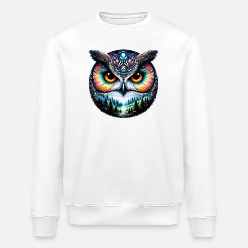 Eule - Stanley/Stella Unisex Bio-Sweatshirt ROLLER - Weiß