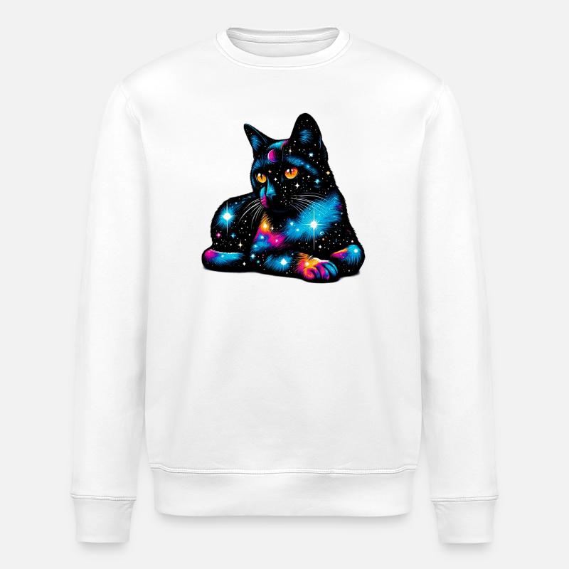 Cat - Stanley/Stella ROLLER Unisex Organic Sweatshirt - white