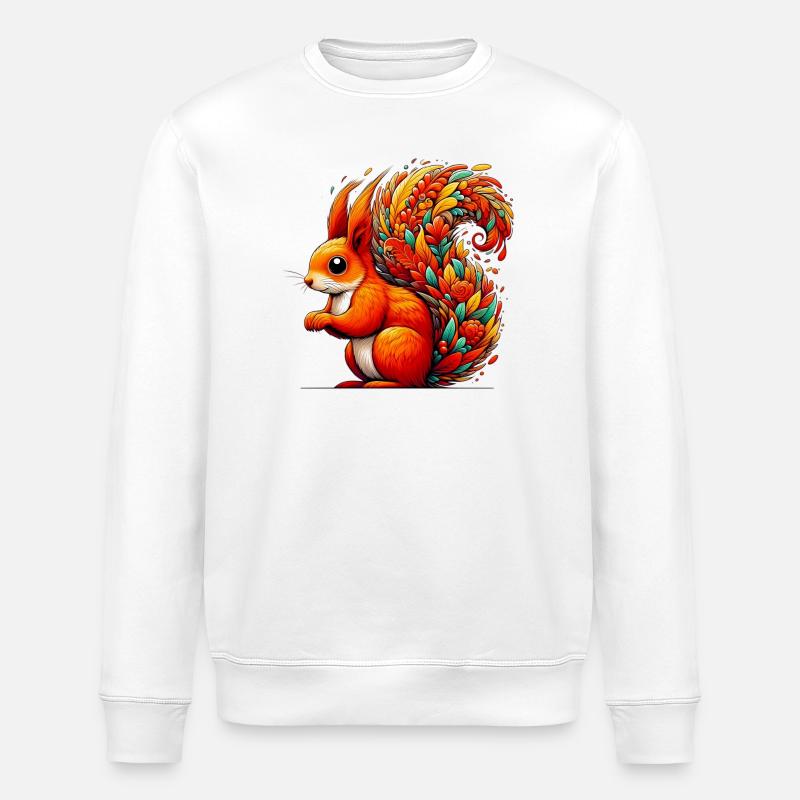 Squirrel - Stanley/Stella ROLLER Unisex Organic Sweatshirt - white