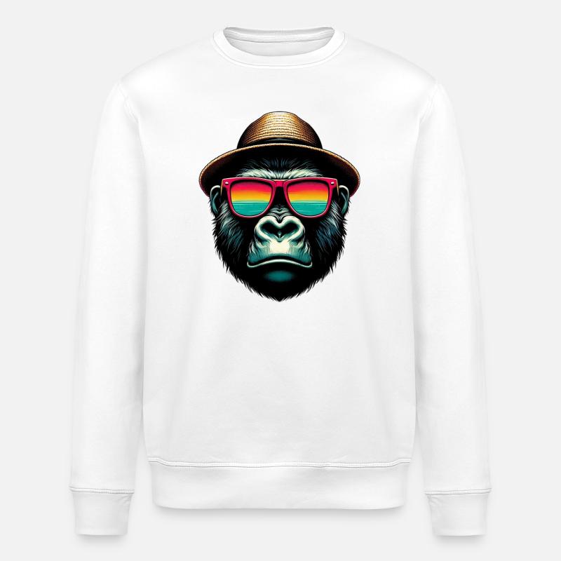 Gorilla - Stanley/Stella ROLLER Unisex Organic Sweatshirt - white