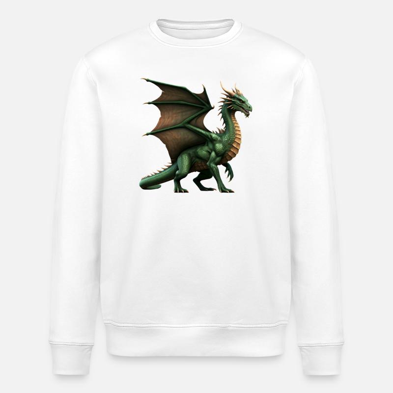 Legendärer grüner Drache - Stanley/Stella Unisex Bio-Sweatshirt ROLLER - Weiß