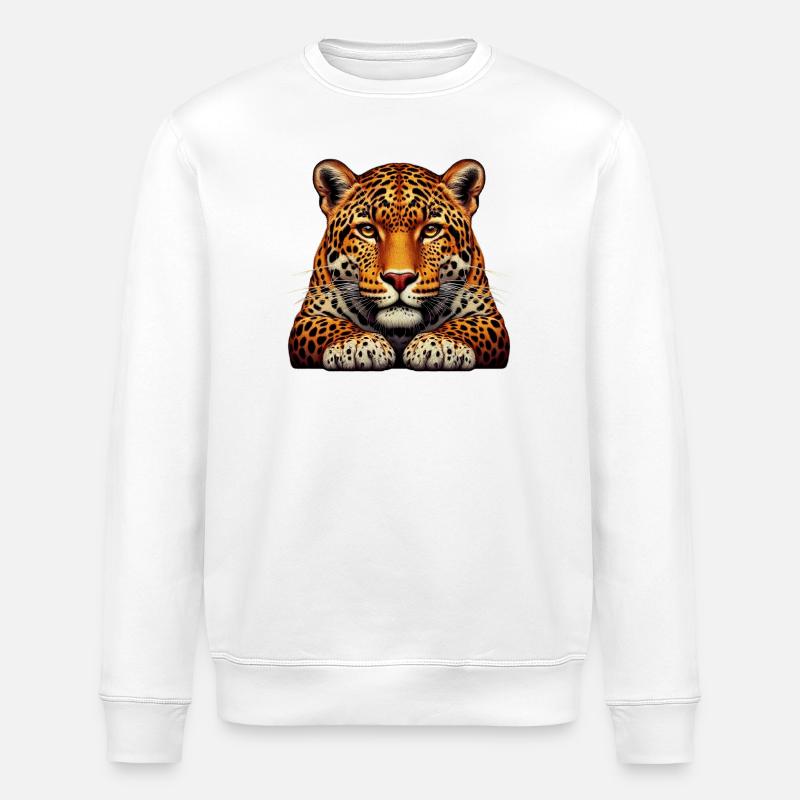 Leopard - Stanley/Stella ROLLER Unisex Organic Sweatshirt - white