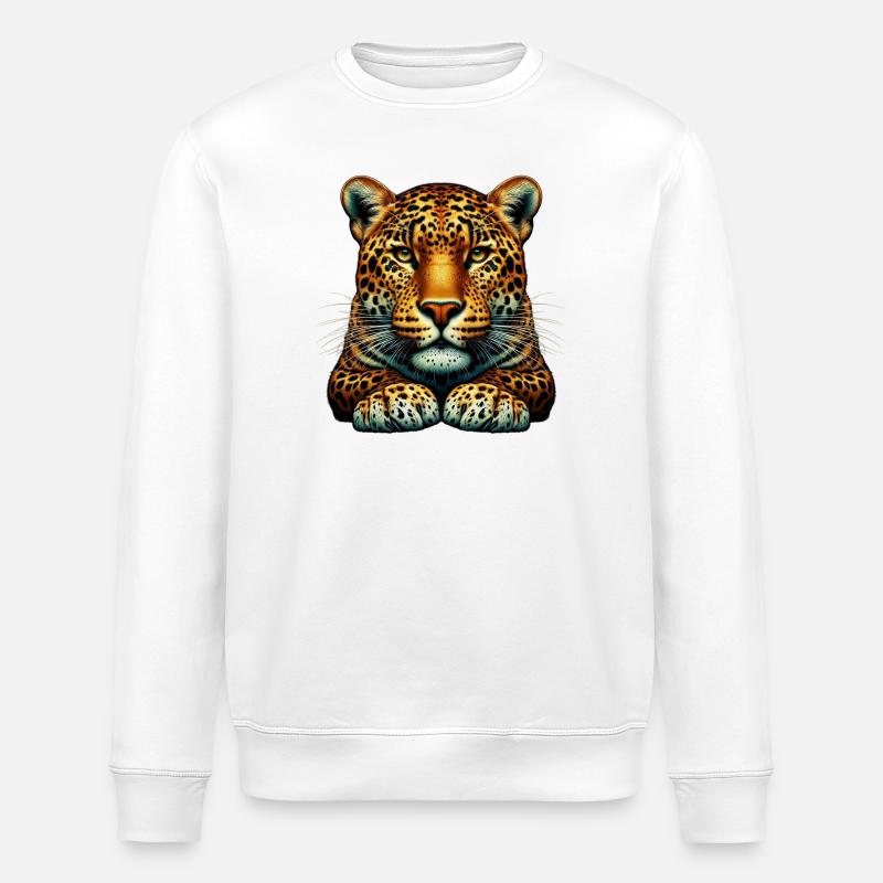 Leopard - Stanley/Stella ROLLER Unisex Organic Sweatshirt - white