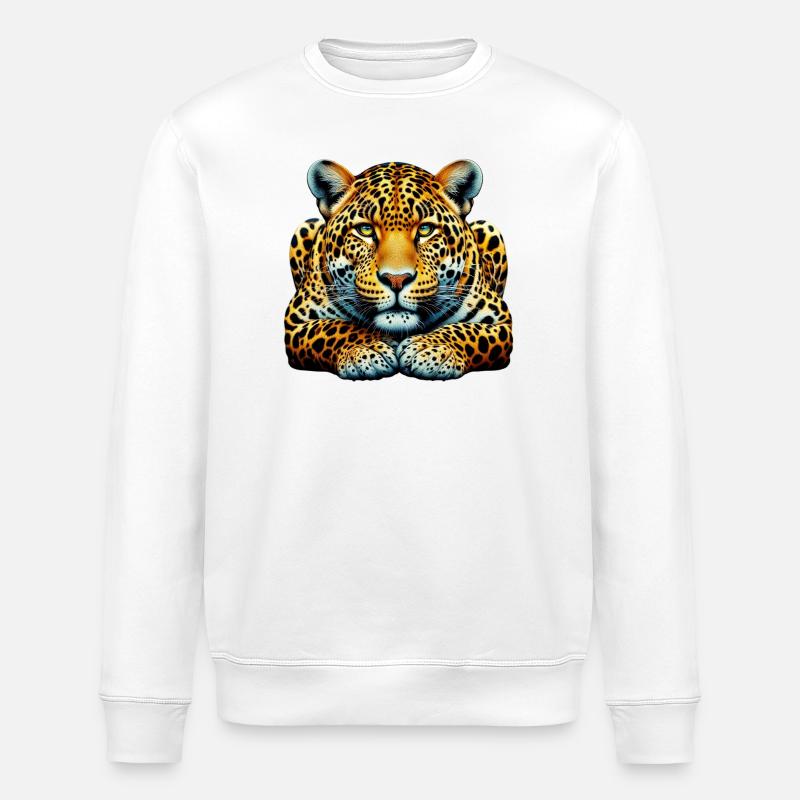 Leopard - Stanley/Stella ROLLER Unisex Organic Sweatshirt - white