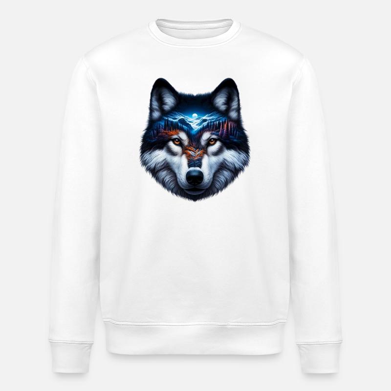 Wolf - Stanley/Stella ROLLER Unisex Organic Sweatshirt - white