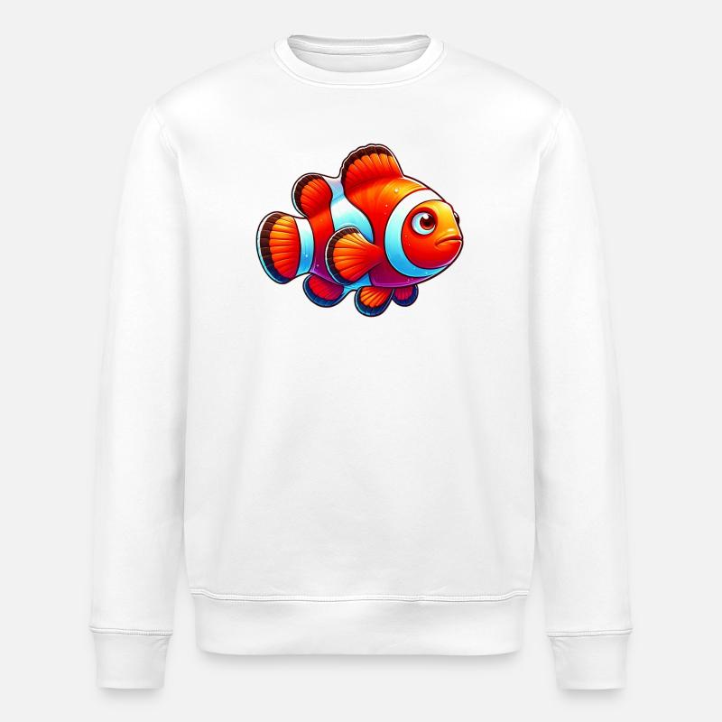 Poisson-clown - Sweat bio ROLLER Stanley/Stella Unisexe - blanc