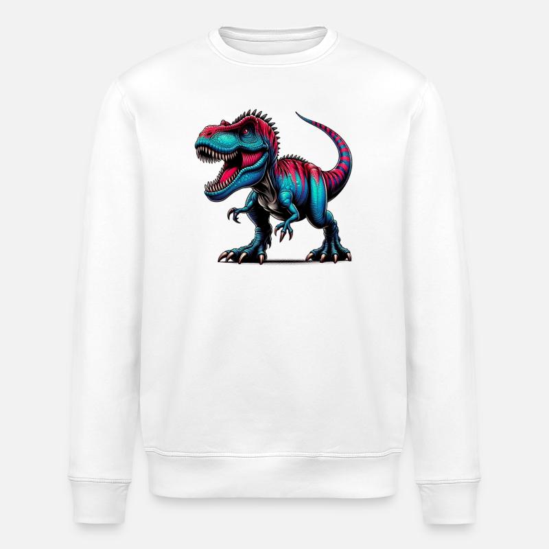 Dinosaur - Stanley/Stella ROLLER Unisex Organic Sweatshirt - white