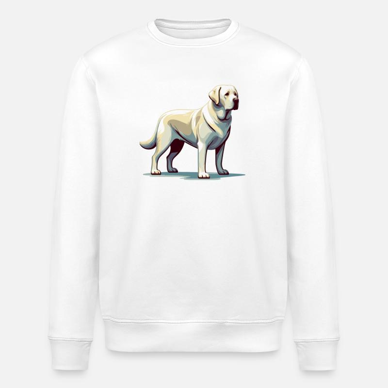 Labrador blanc debout - Sweat bio ROLLER Stanley/Stella Unisexe - blanc