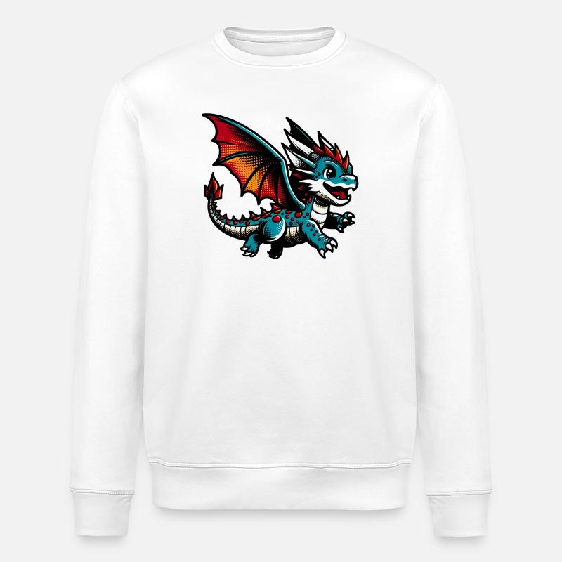 Dragon - Stanley/Stella ROLLER Unisex Organic Sweatshirt - white