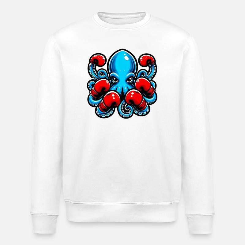 Octopus - Stanley/Stella ROLLER Unisex Organic Sweatshirt - white