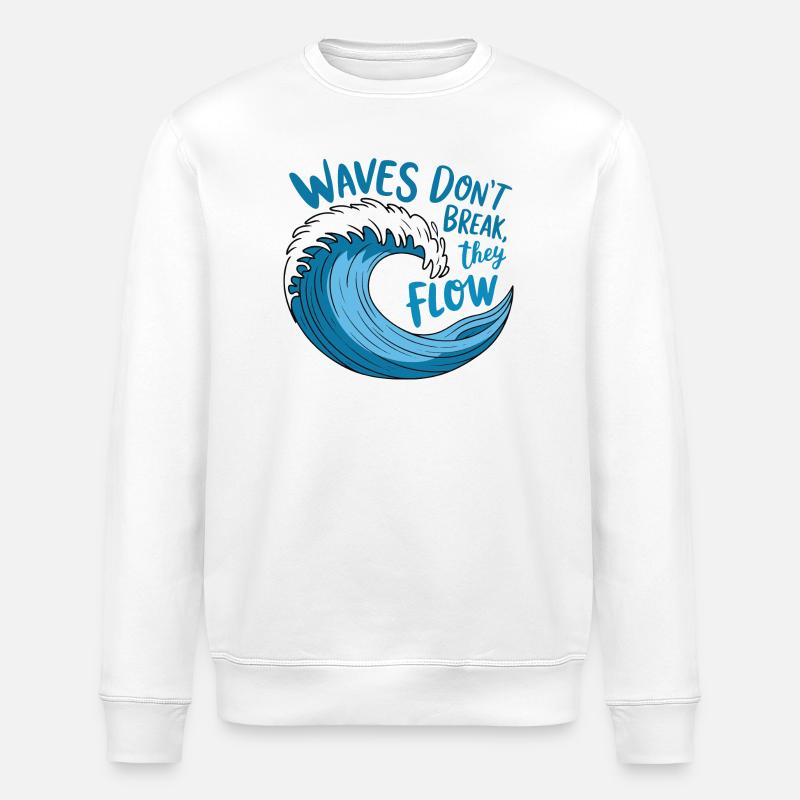 Fließendes Wellendesign - Stanley/Stella Unisex Bio-Sweatshirt ROLLER - Weiß
