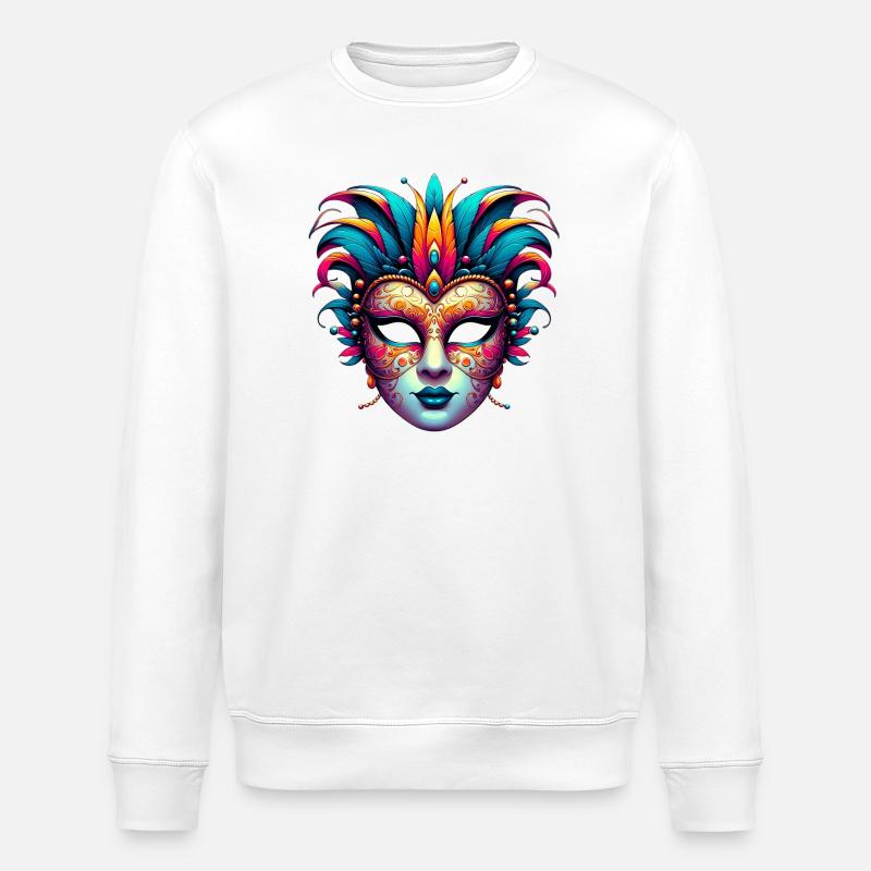 Masque du Carnaval de Venise - Sweat bio ROLLER Stanley/Stella Unisexe - blanc