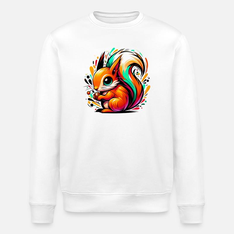 Squirrel - Stanley/Stella ROLLER Unisex Organic Sweatshirt - white