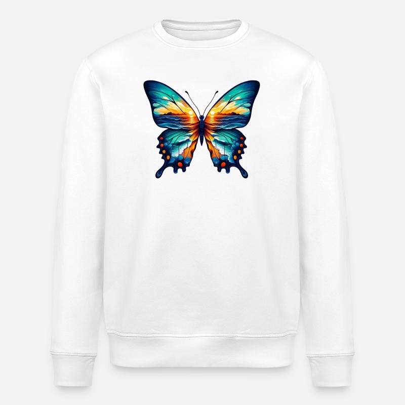 Schmetterling - Stanley/Stella Unisex Bio-Sweatshirt ROLLER - Weiß