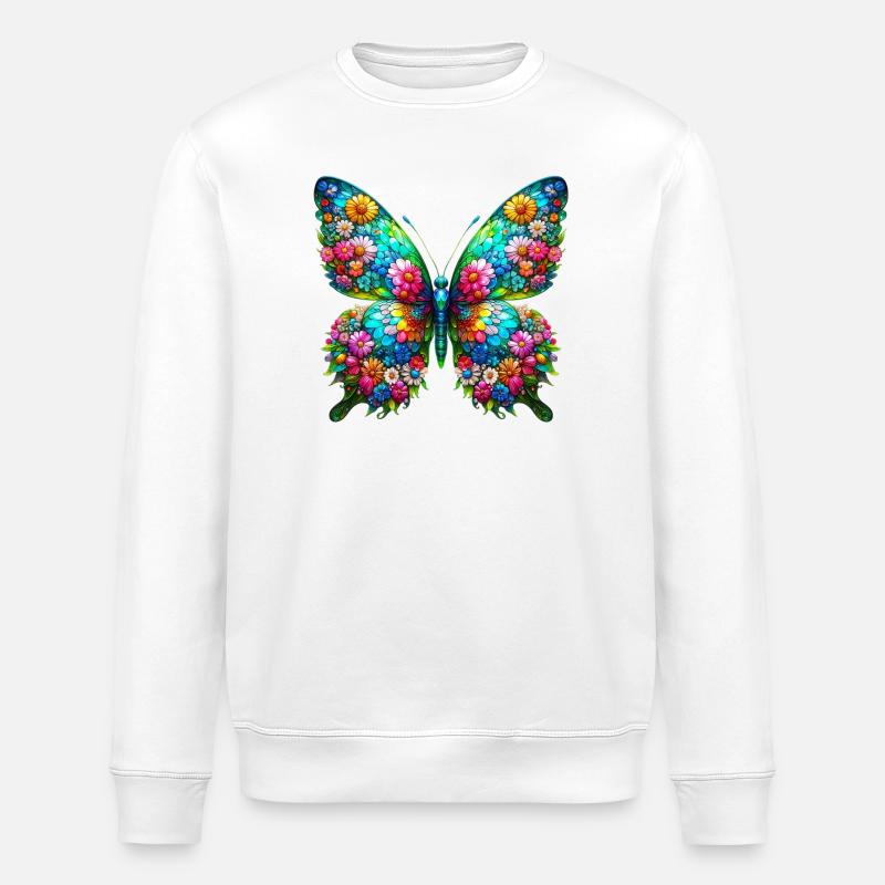 Papillon - Sweat bio ROLLER Stanley/Stella Unisexe - blanc