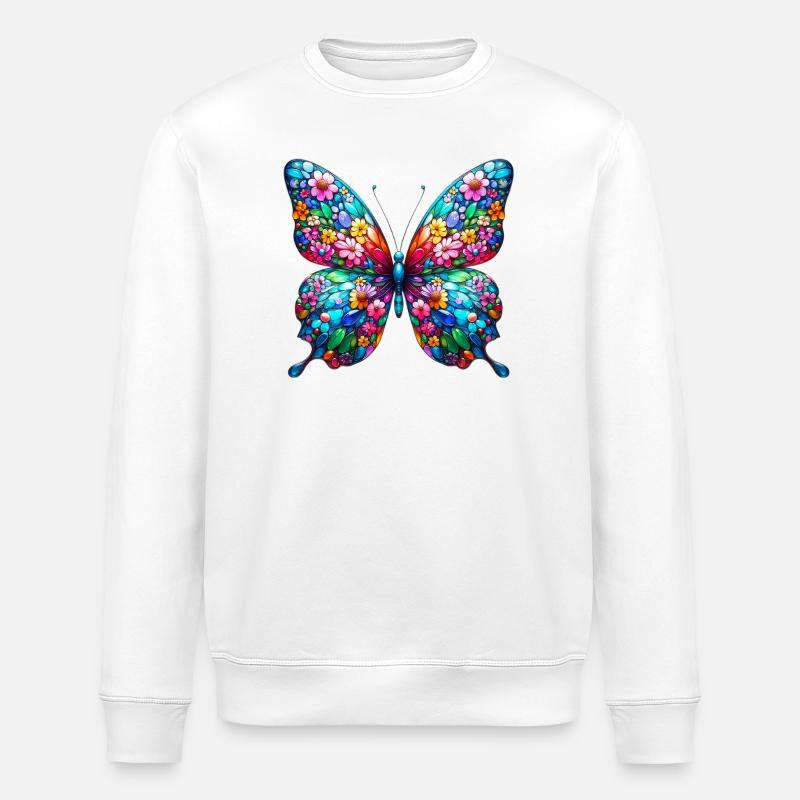 Schmetterling - Stanley/Stella Unisex Bio-Sweatshirt ROLLER - Weiß