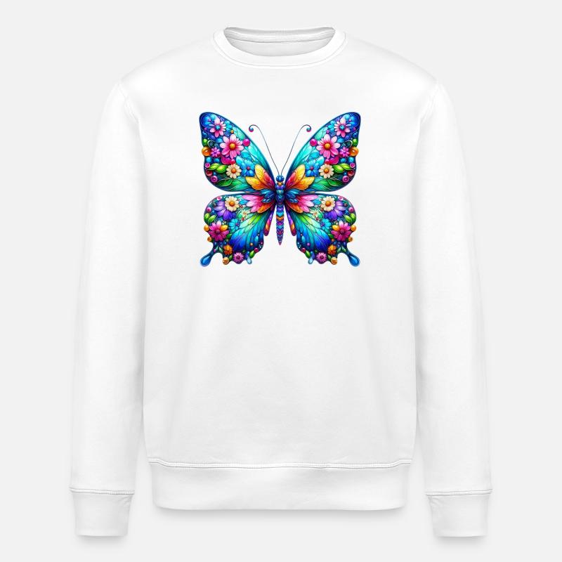 Schmetterling - Stanley/Stella Unisex Bio-Sweatshirt ROLLER - Weiß