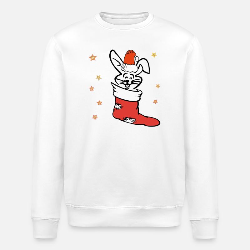 Easter Bunny St. Nicholas - Stanley/Stella ROLLER Unisex Organic Sweatshirt - white