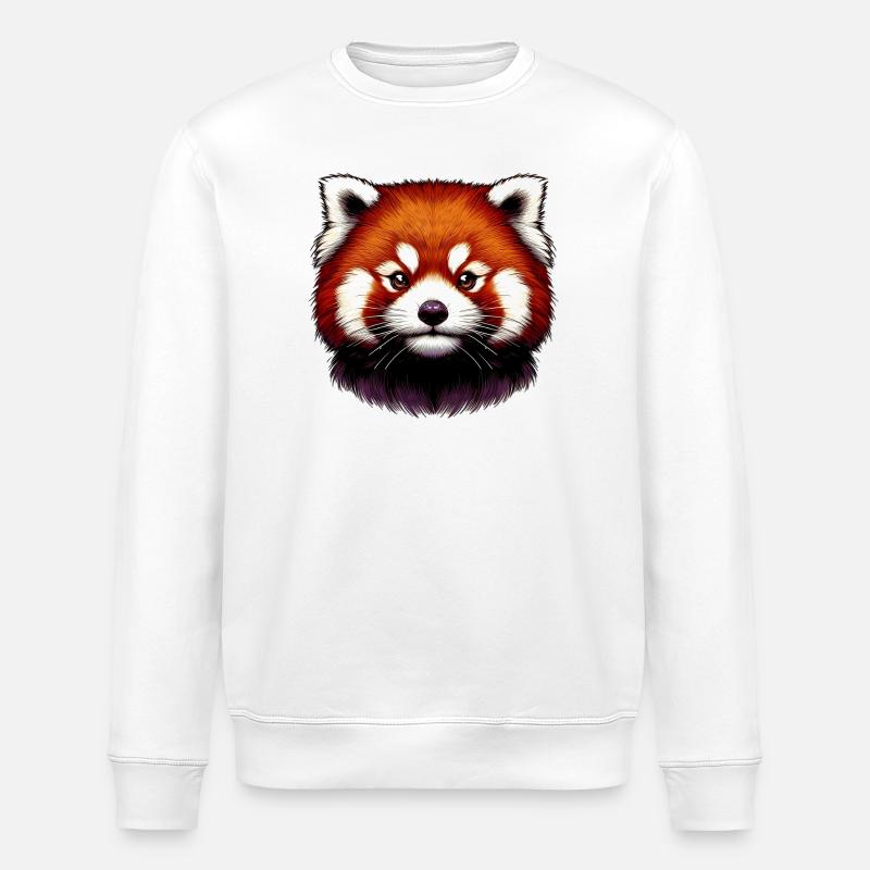 Red panda - Stanley/Stella ROLLER Unisex Organic Sweatshirt - white