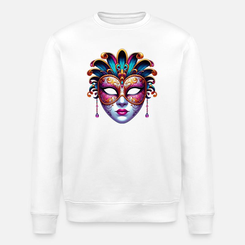 Masque du Carnaval de Venise - Sweat bio ROLLER Stanley/Stella Unisexe - blanc