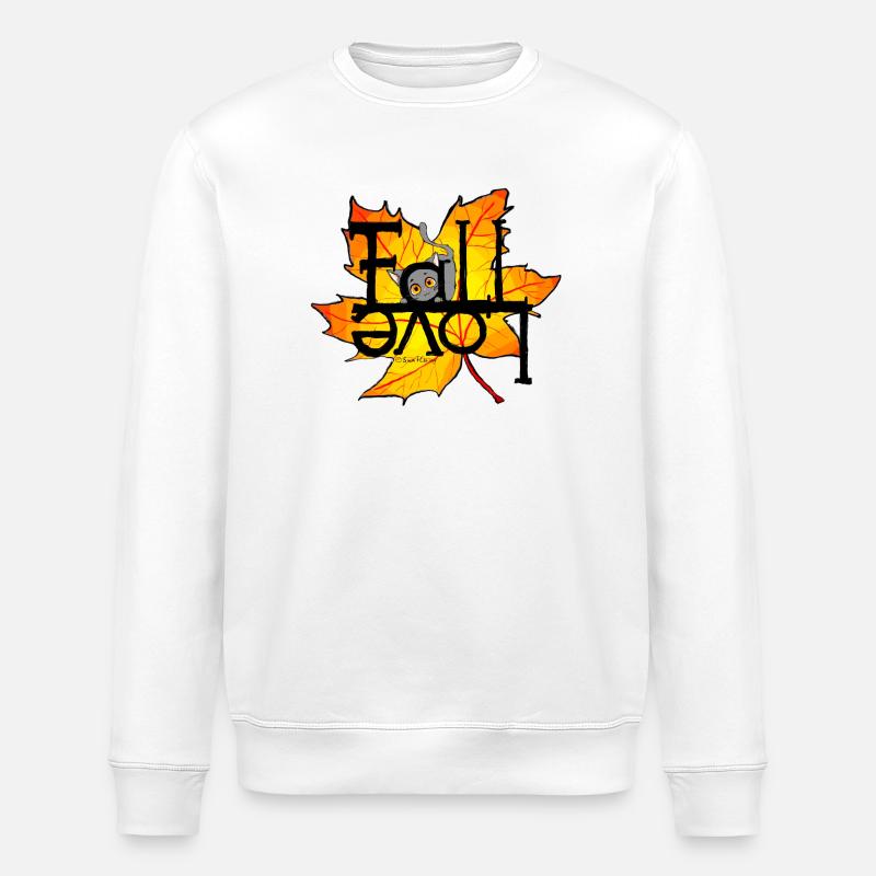 Herbst-Katze Fall Love - Stanley/Stella Unisex Bio-Sweatshirt ROLLER - Weiß
