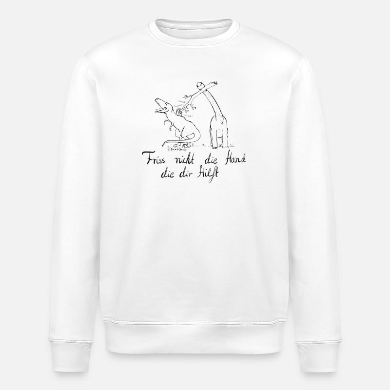 Don't bite and don't eat! - Stanley/Stella ROLLER Unisex Organic Sweatshirt - white