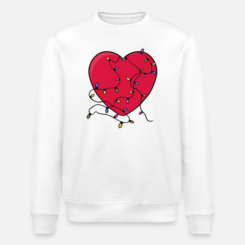 Beleuchtetes Herz - Stanley/Stella Unisex Bio-Sweatshirt ROLLER - Weiß