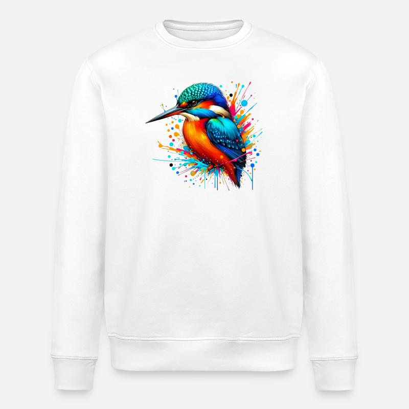 Kingfisher - Stanley/Stella ROLLER Unisex Organic Sweatshirt - white