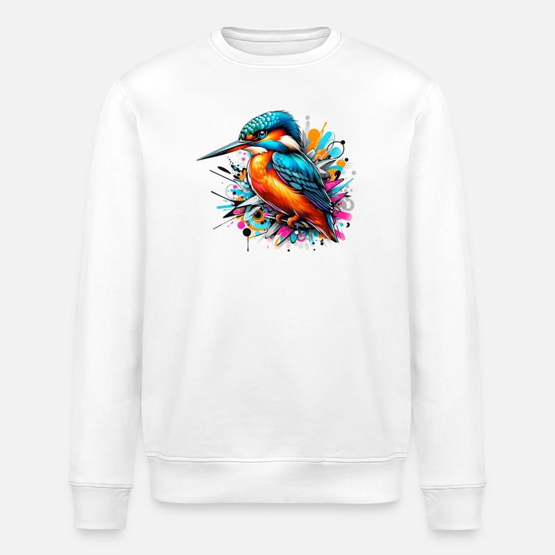 Kingfisher - Stanley/Stella ROLLER Unisex Organic Sweatshirt - white