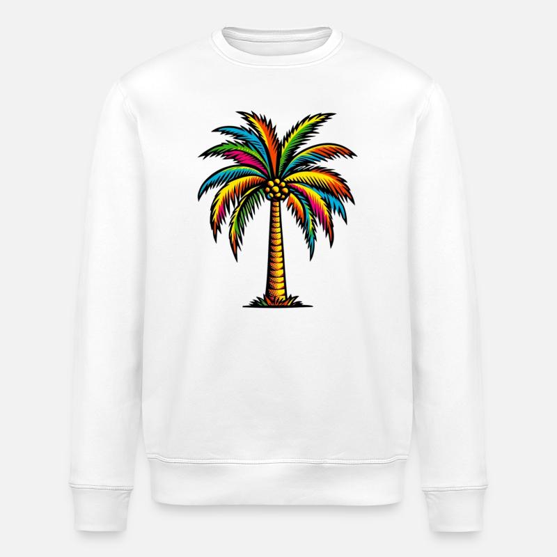 Palmier - Sweat bio ROLLER Stanley/Stella Unisexe - blanc