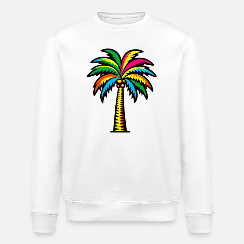 Palmier - Sweat bio ROLLER Stanley/Stella Unisexe - blanc