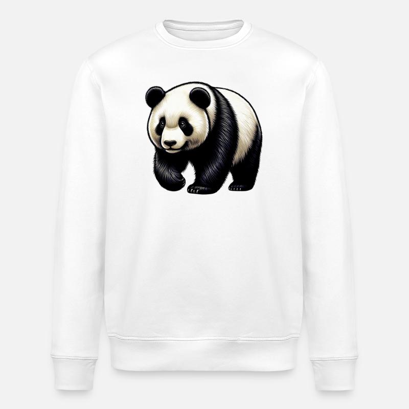 Panda - Stanley/Stella ROLLER Unisex Organic Sweatshirt - white