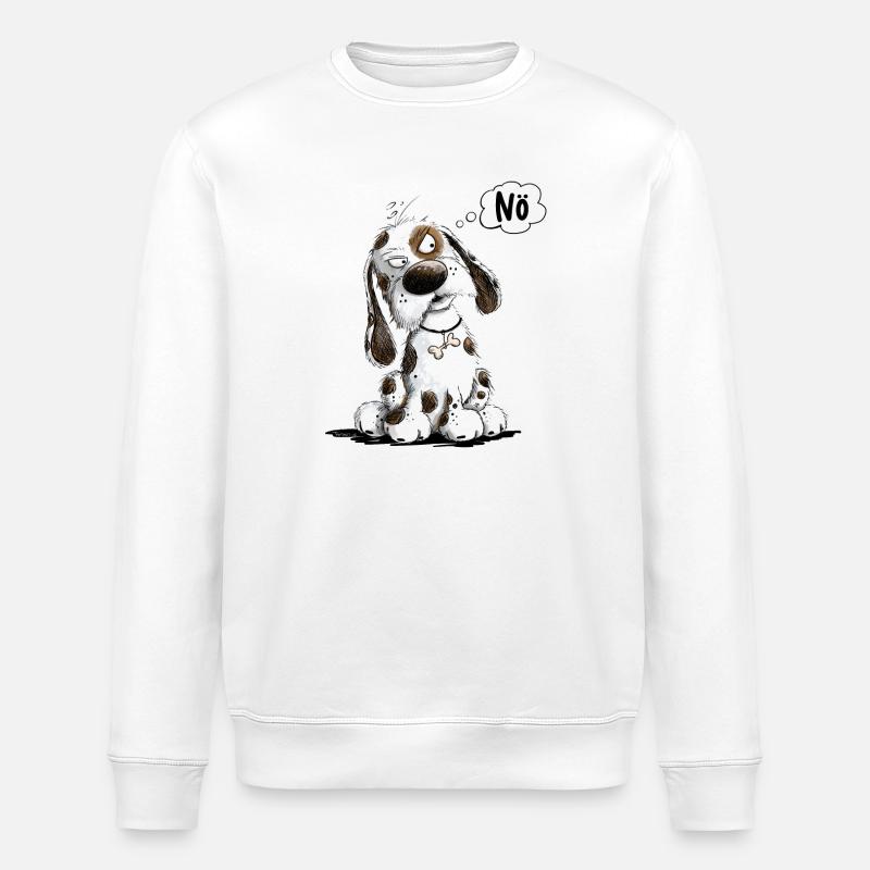 Nö Hund Spruch Statement Mürrisch - Stanley/Stella Unisex Bio-Sweatshirt ROLLER - Weiß