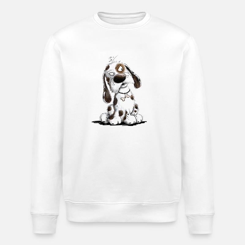 Nope Dog Saying Statement Grumpy - Stanley/Stella ROLLER Unisex Organic Sweatshirt - white
