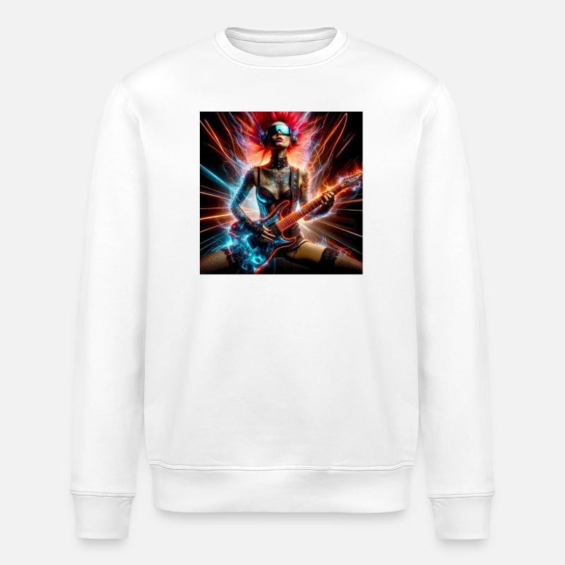 Rockeuse Cyberpunk - Sweat bio ROLLER Stanley/Stella Unisexe - blanc