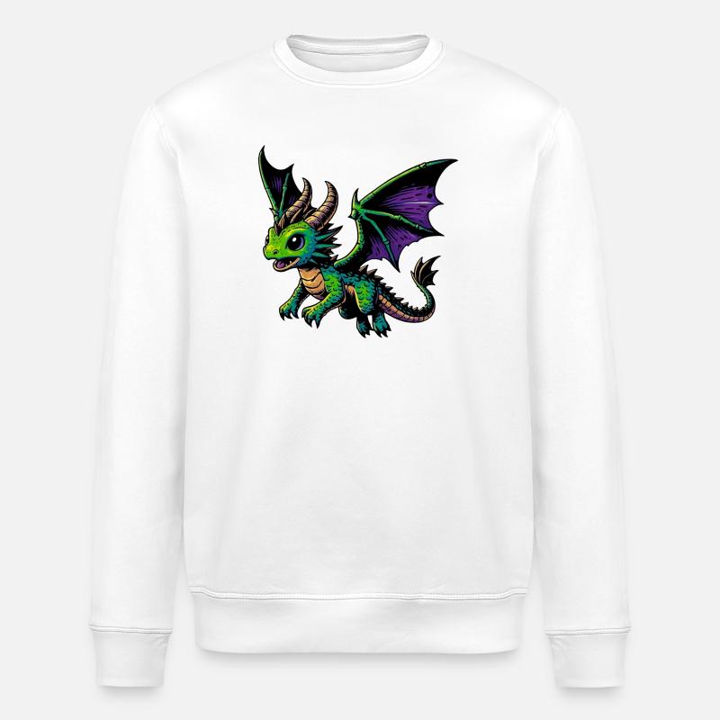 Dragon - Stanley/Stella ROLLER Unisex Organic Sweatshirt - white