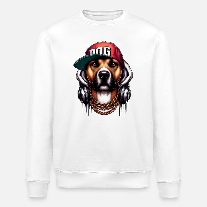 Chien - Sweat bio ROLLER Stanley/Stella Unisexe - blanc