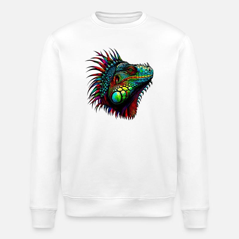 Iguana - Stanley/Stella ROLLER Unisex Organic Sweatshirt - white