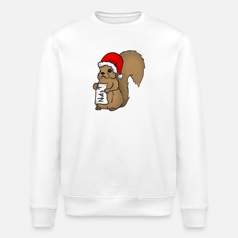 Christmas squirrel - Stanley/Stella ROLLER Unisex Organic Sweatshirt - white
