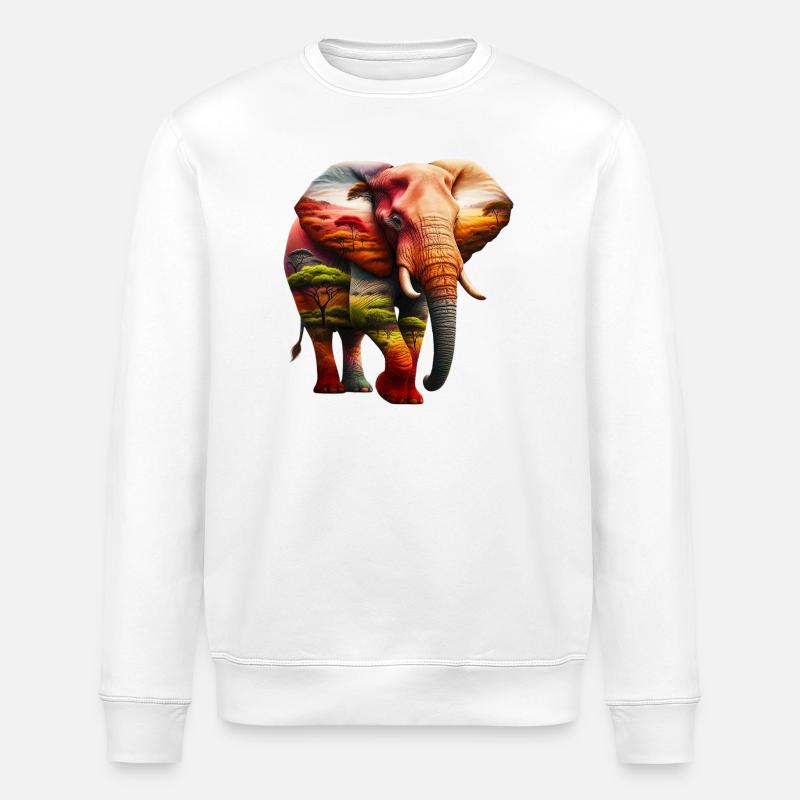 Elefant - Stanley/Stella Unisex Bio-Sweatshirt ROLLER - Weiß