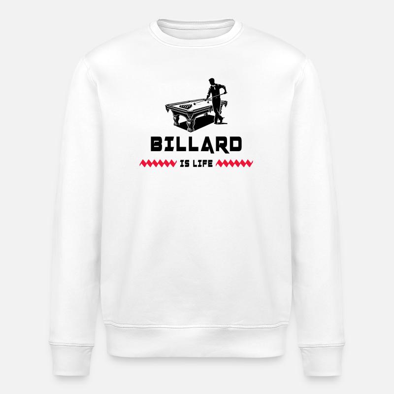 Billard ist Leben - Stanley/Stella Unisex Bio-Sweatshirt ROLLER - Weiß